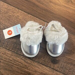 Cat & Jack Silver Kids Shoes with Faux Fur
